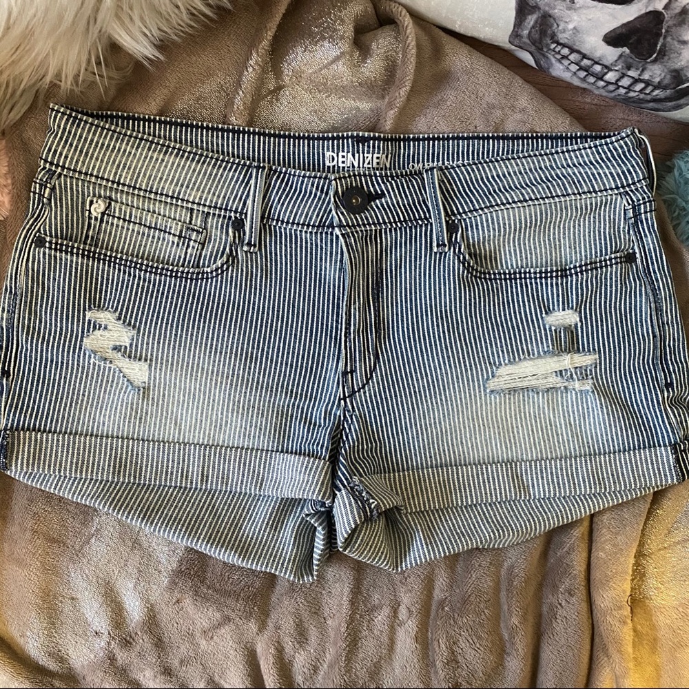 Striped Jean Shorts